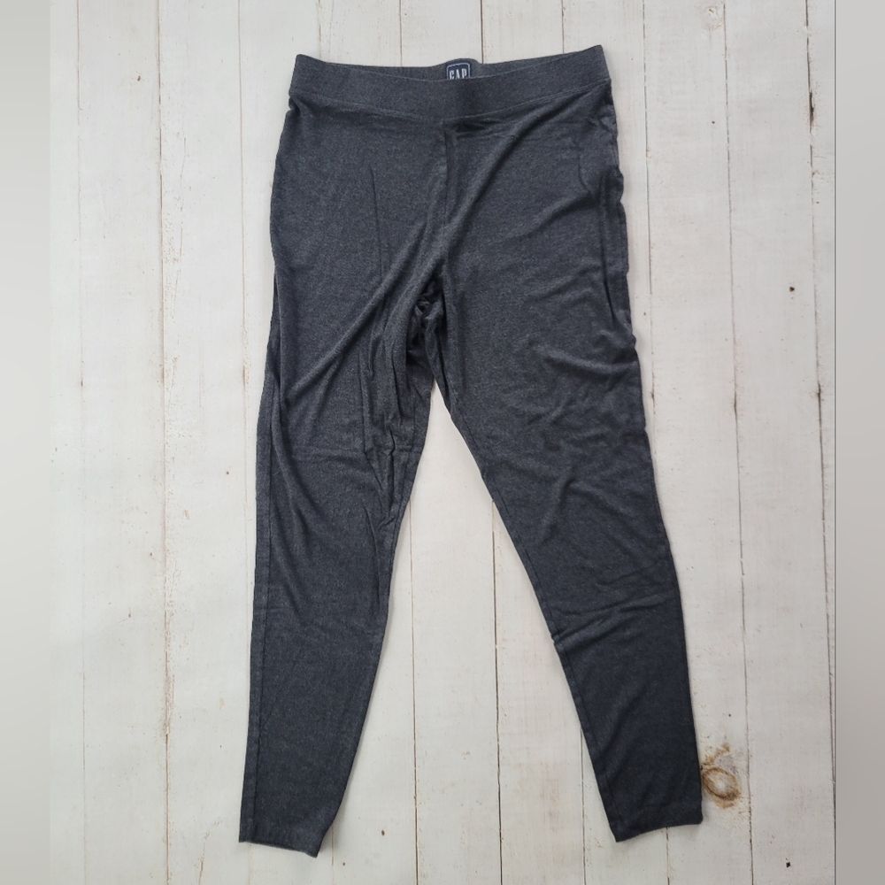 GAP Basic Leggings Pants Size L Womans Dark Gray Pull-on Mid Rise